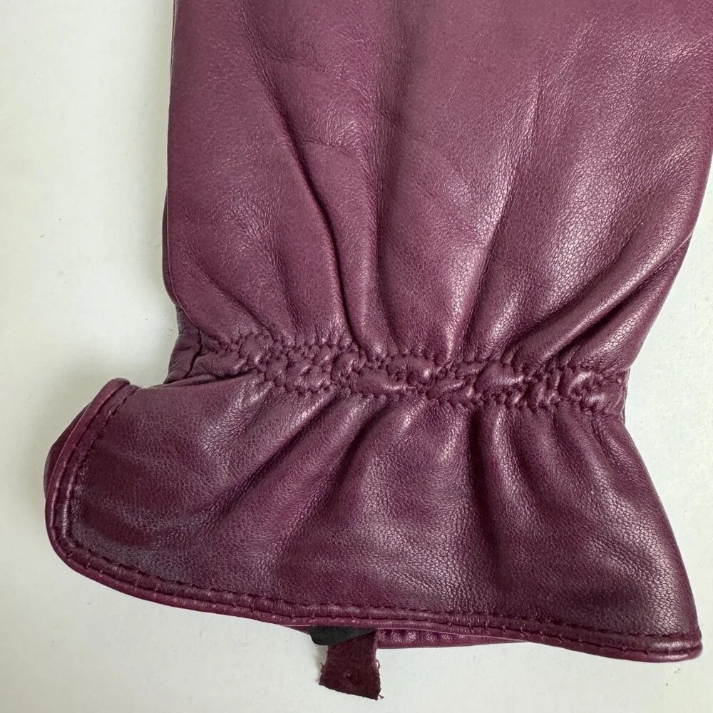 Carole Little Purple leather gloves Size XL
